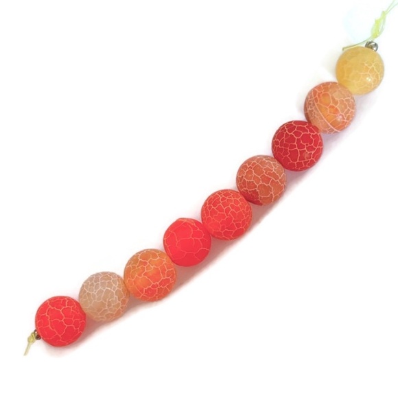 As Low As $2 10mm Orange Weathered Agate Round Beads (9) - Picture 1 of 2